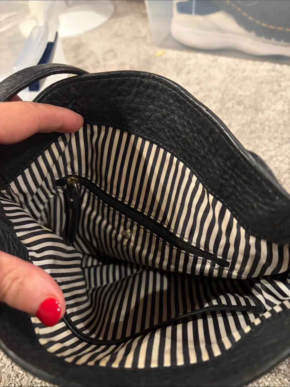 kate spade Black Pebbled Leather Crossbody with Gold Buckle